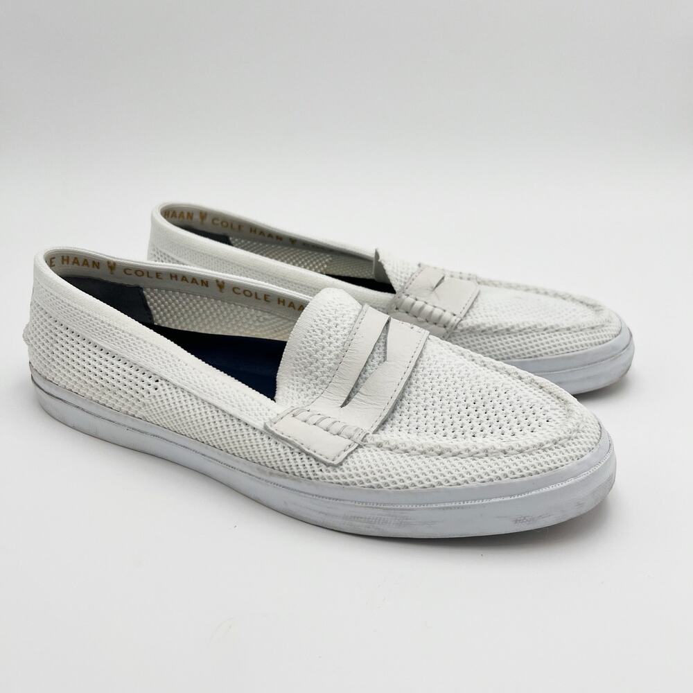 Cole Haan Womens Pinch Weekender Lx Stitchlite Loafer 10.5B White Knit Penny